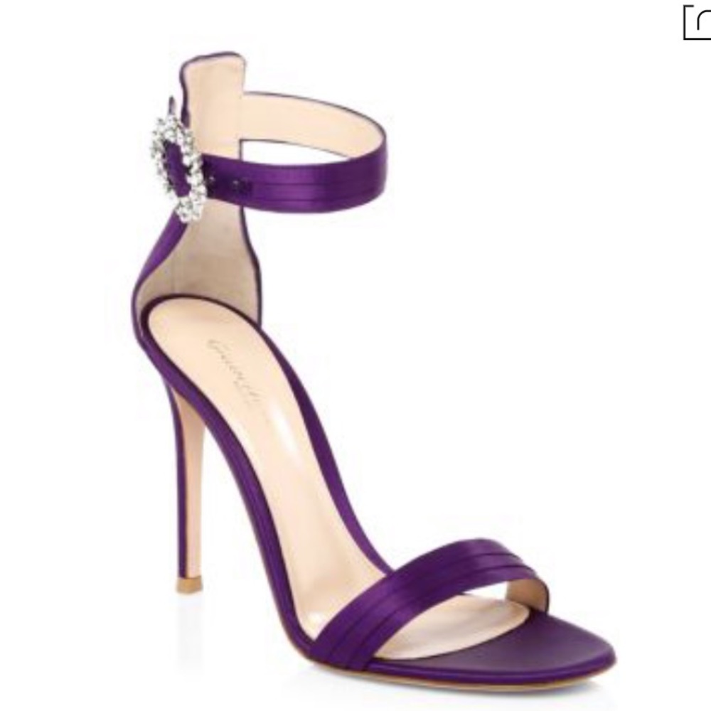 Gianvito Rossi Embelished satin sandals